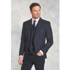 Tailored Fit Inverurie Navy Check Harris Tweed&reg; Jacket - Matching Waistcoat Optional