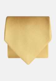 Yellow Twill Pure Silk Tie