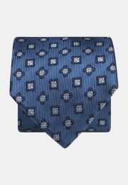 Blue Floral Pure Silk Tie