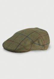 Green Check Tweed Flat Cap