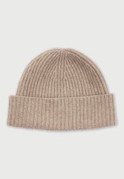 Cashmere Oatmeal Knitted Beanie Hat