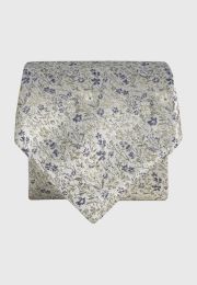 Pure Silk Sage Ditsy Floral Jacquard Tie