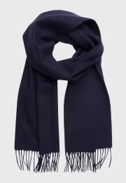 Plain Navy Lambswool Scarf