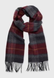 Wine Check Lambswool Scarf