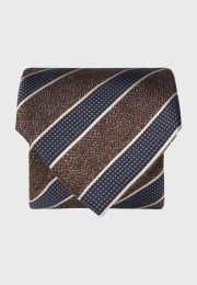 Brown Textured Stripe Tie