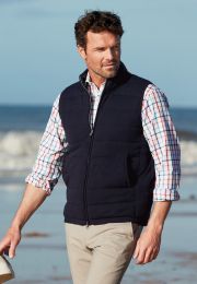 Cicero Navy Knitted Wool Blend Gilet