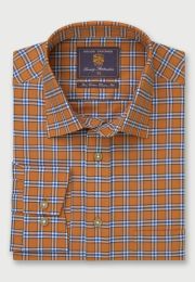 Regular Fit Gold Check Cotton Oxford Shirt