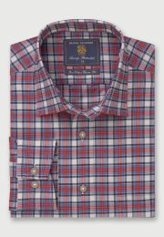 Regular Fit Red Tartan Cotton Oxford Shirt