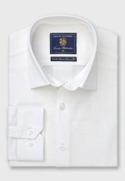 Tailored Fit White Knitted Shirt