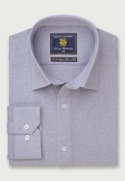 Tailored Fit Blue Knitted Shirt