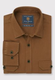 Regular Fit Caramel Cotton Moleskin Shirt