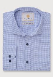 Regular Fit Blue Dobby Cotton Shirt