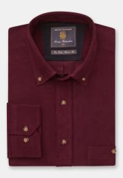 Regular Fit Wine Corduroy Cotton Shirt