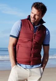 Key Wine and Navy Reversible Quilted Gilet