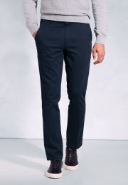 Regular Fit Aristotle Navy Textured Cotton Stretch Chinos