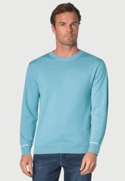 Arnold Aqua Merino Wool Crew Neck Jumper