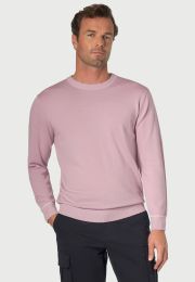 Arnold Dusky Pink Merino Wool Crew Neck Jumper