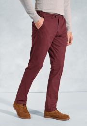 Regular Fit Ben Wine Non-Iron Cotton Stretch Chinos