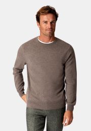 Taupe Cashmere Crew Neck Jumper