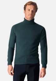 Petrol Cashmere Roll Neck Jumper