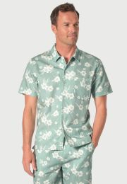 Connors Seagrass Cotton Linen Floral Shirt and Shorts Set