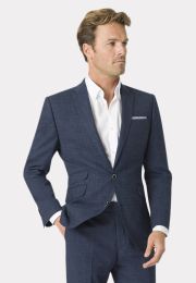 Tailored Fit Constable Navy Linen Blend Suit Jacket