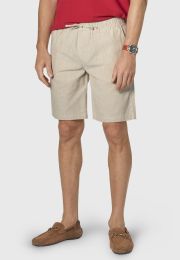 Cowdrey Stone Stretch Linen Drawcord Shorts