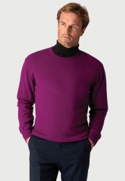 Devon Plum Cotton Merino Crew Neck Jumper