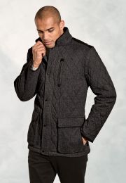 Hampson Charcoal Melange Quilted Jacket