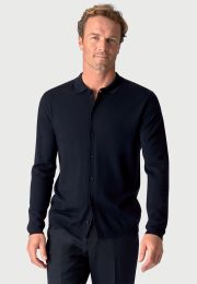 Haworth Navy Merino Wool Button Through Cardigan