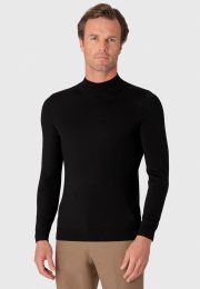 Hugo Black Merino Wool Turtle Neck Jumper