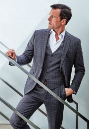 Tailored Fit Lyd Blue Check Suit Jacket