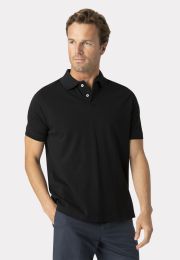 Milford Black Pure Cotton Pique Polo Shirt