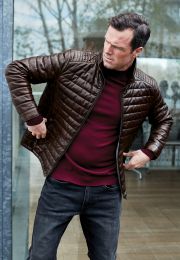 New Forest Oxblood Leather Baffle Jacket