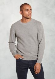 Noah Grey Brick Knit Pure Cotton Crew Neck Jumper