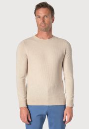 Noah Oatmeal Brick Knit Pure Cotton Crew Neck Jumper