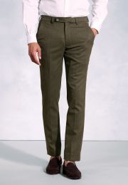 Regular Fit Olney Olive Flannel Trouser