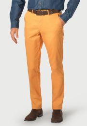 Tailored Fit Perry Peach Fine Twill Stretch Cotton Trouser