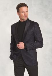 Tailored Fit Tees Navy Jacquard Evening Jacket