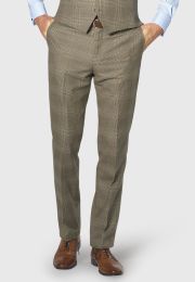 Tailored Fit The Ribblesdale Olive Check Wool Suit Trouser