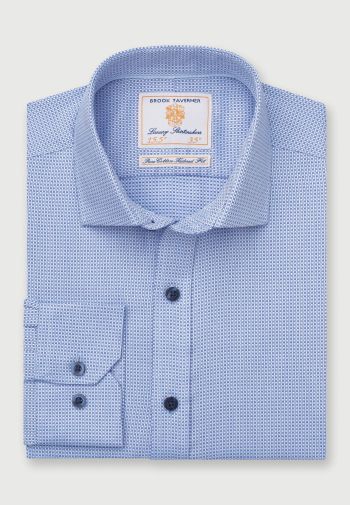 Tailored Fit Sky Blue Dobby Cotton Shirt