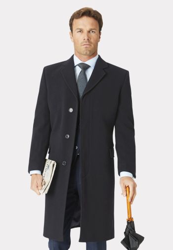 Regular Fit Grey Wool Cashmere Overcoat