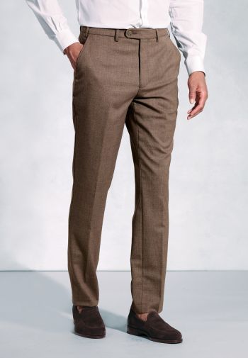 Regular and Tailored Fit Olney Caramel Flannel Trouser