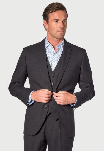 Tailored Fit Wells Charcoal Wool Blend Suit Jacket