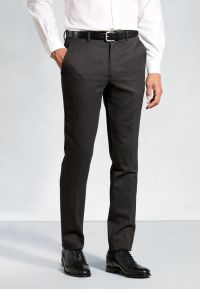 Regular and Tailored Fit Olney Charcoal Flannel Trousers