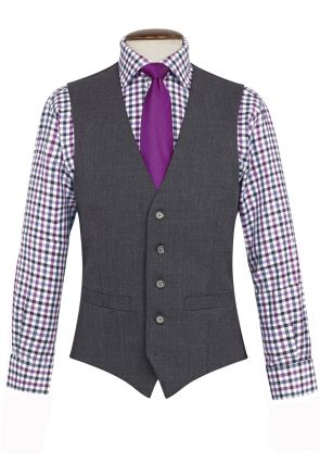 Tailored Fit Capital Mid Grey Washable Waistcoat