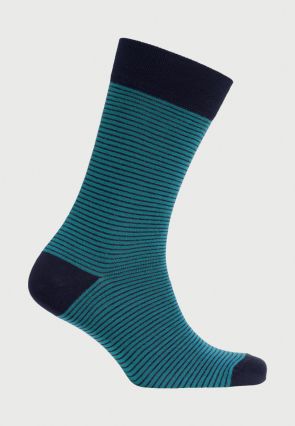 Teal Small Stripe Smart Socks