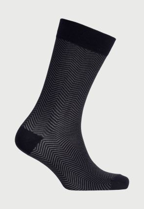 Navy Herringbone Smart Socks