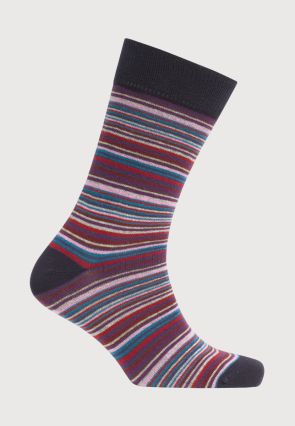 Plum and Pink Multi-Stripe Socks