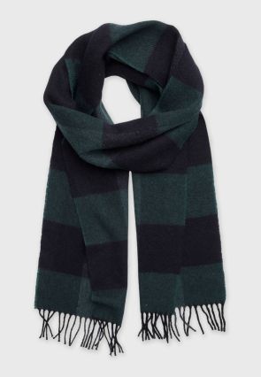 Teal Lambswool Check Scarf